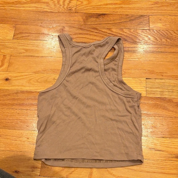 Brown Ribbed Tank Top - Picture 2 of 2